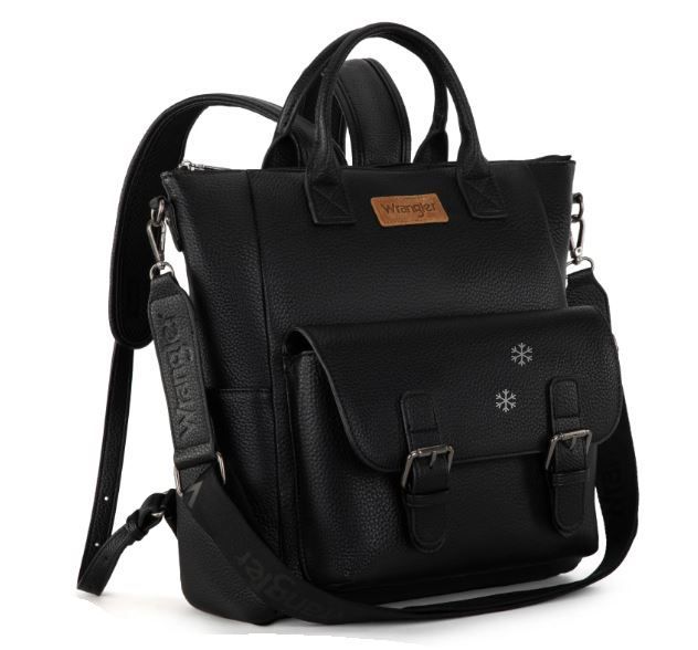 Wrangler Black Tote/Shoulder Bag Convertible Backpack