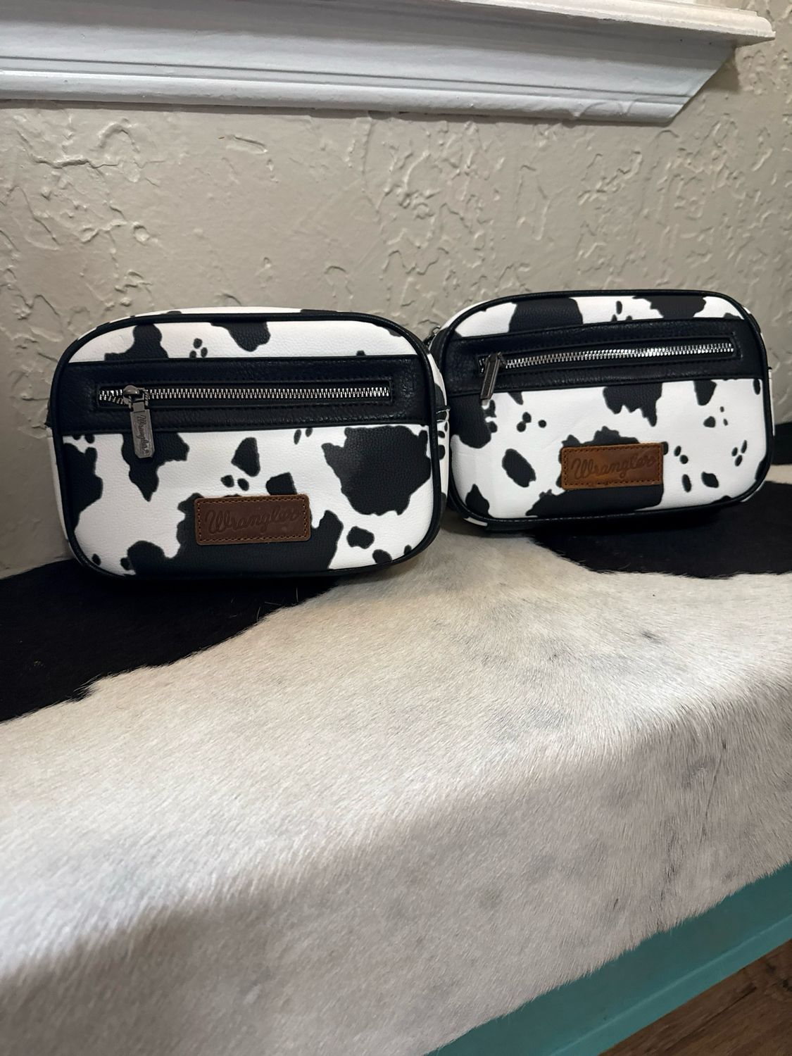 Wrangler Black Cow Print Belt-Bag