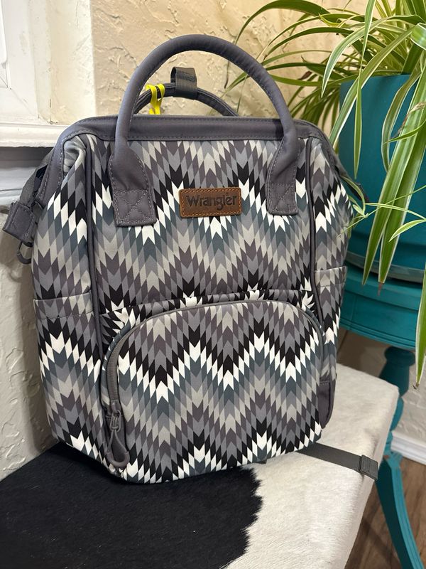 Gray Aztec Printed Backpack