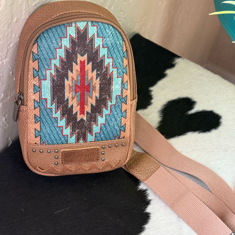 Turquoise Aztec Sling Bag