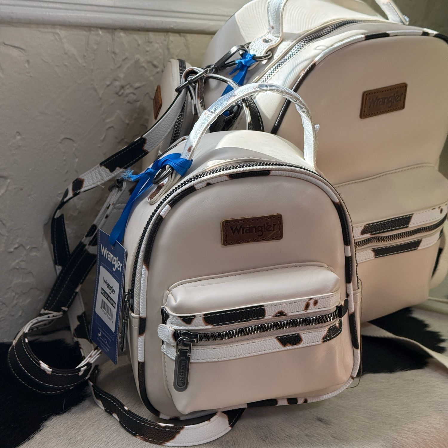 Cow Print Mini Backpack Set