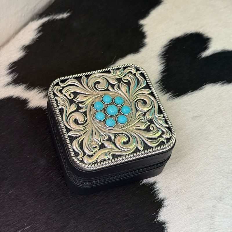  Turquoise Concho Mini Jewelry Case