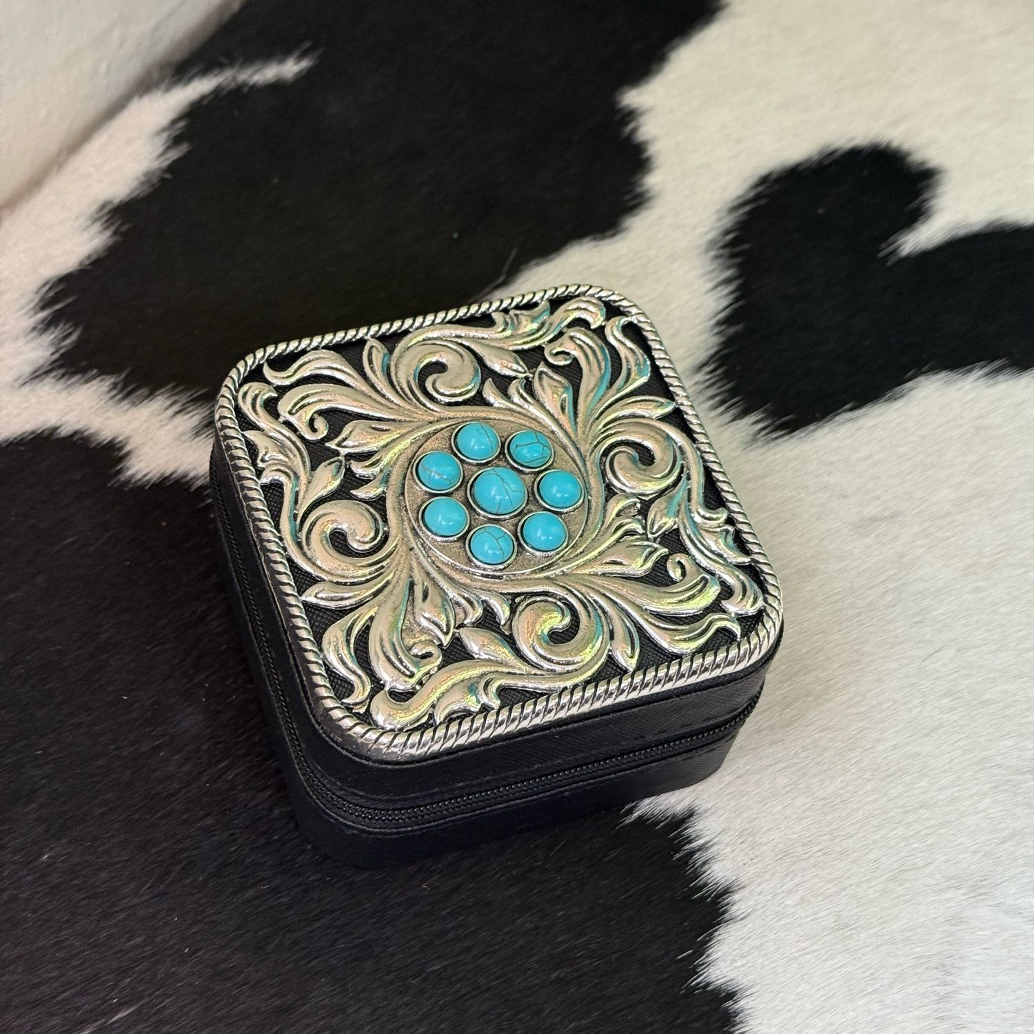  Turquoise Concho Mini Jewelry Case
