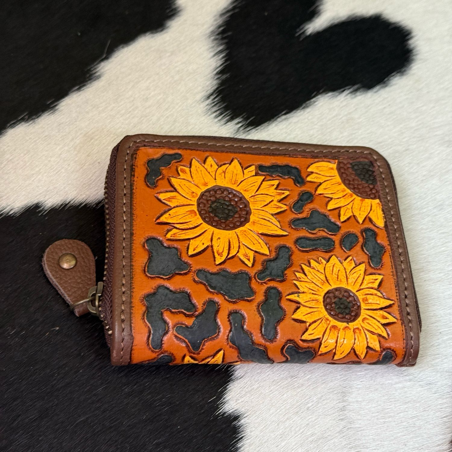 Sunflower Leather Zip Wallet 