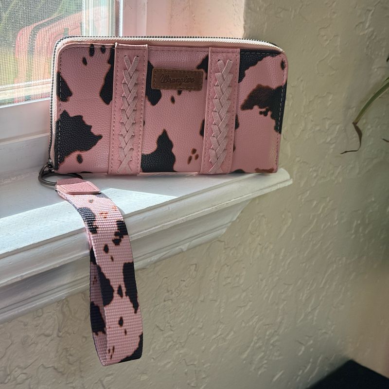 Wrangler Pink Cow Print Wallet