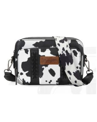 Black Cow Crossbody Wallet Bag