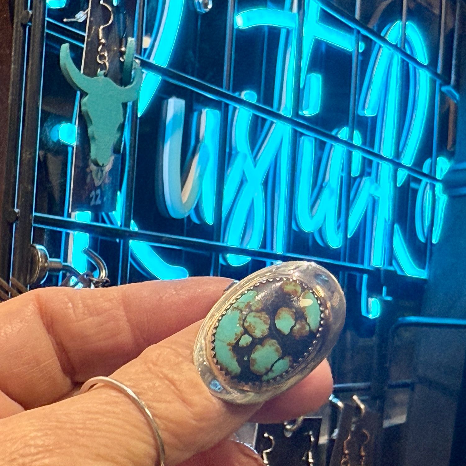 Turquoise Sterling Ring Size 8