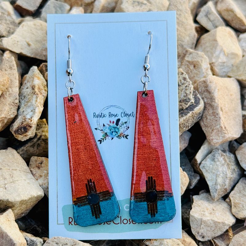 Copper Turquoise Zia Drop 2&quot;