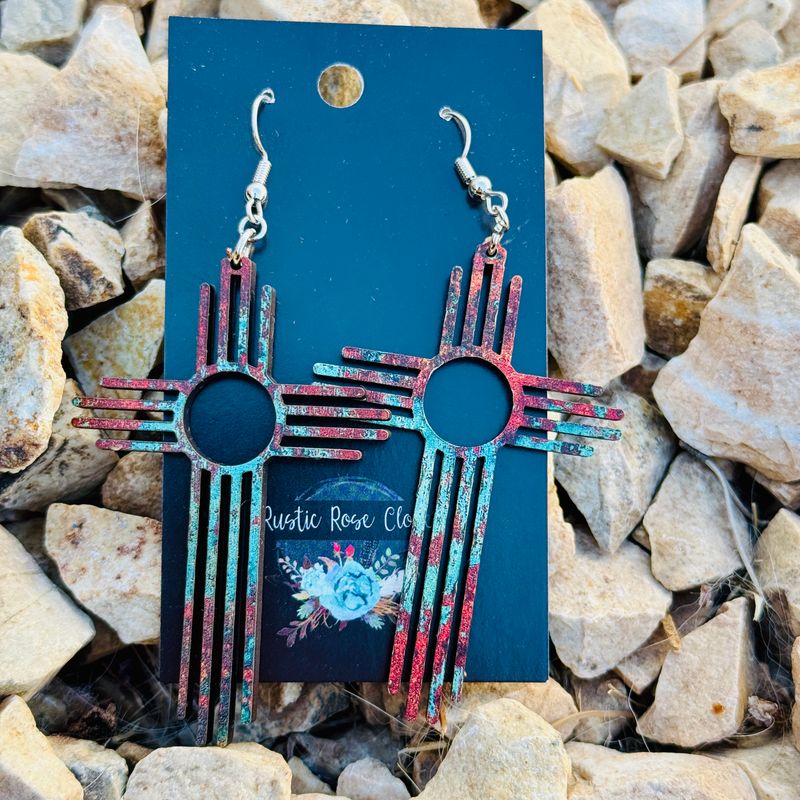 Patina Zia Long Earrings