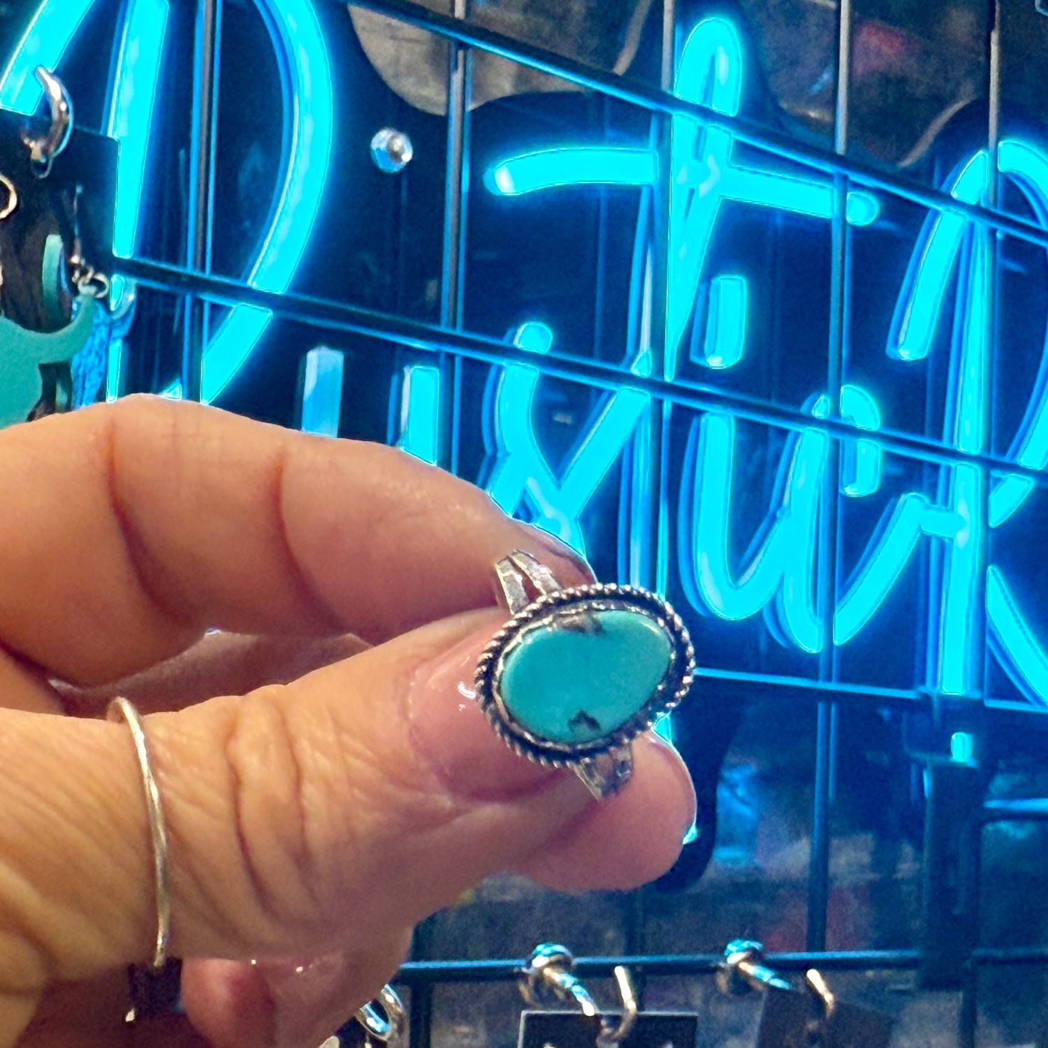 Turquoise Sterling Ring Size 6.5