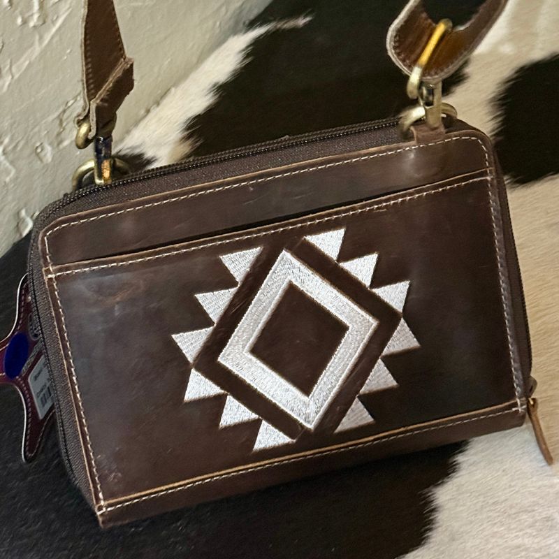 Boot Stitch Rustic Clutch Crossbody Bag