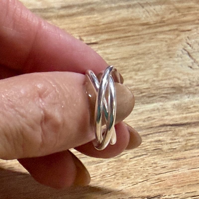3-Band 2mm Interlocking Ring Sterling Silver - 8