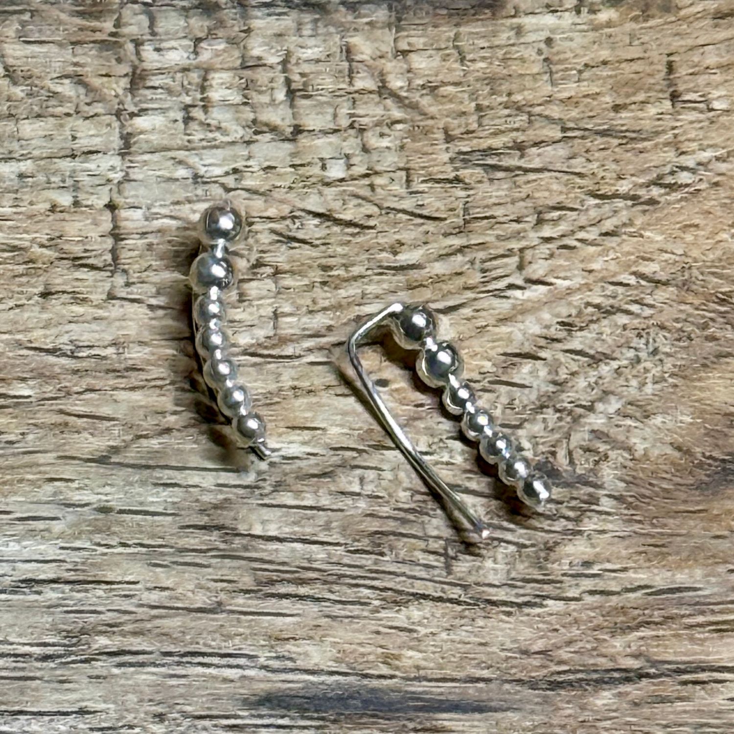 Bead Crawler Earrings Sterling Silver