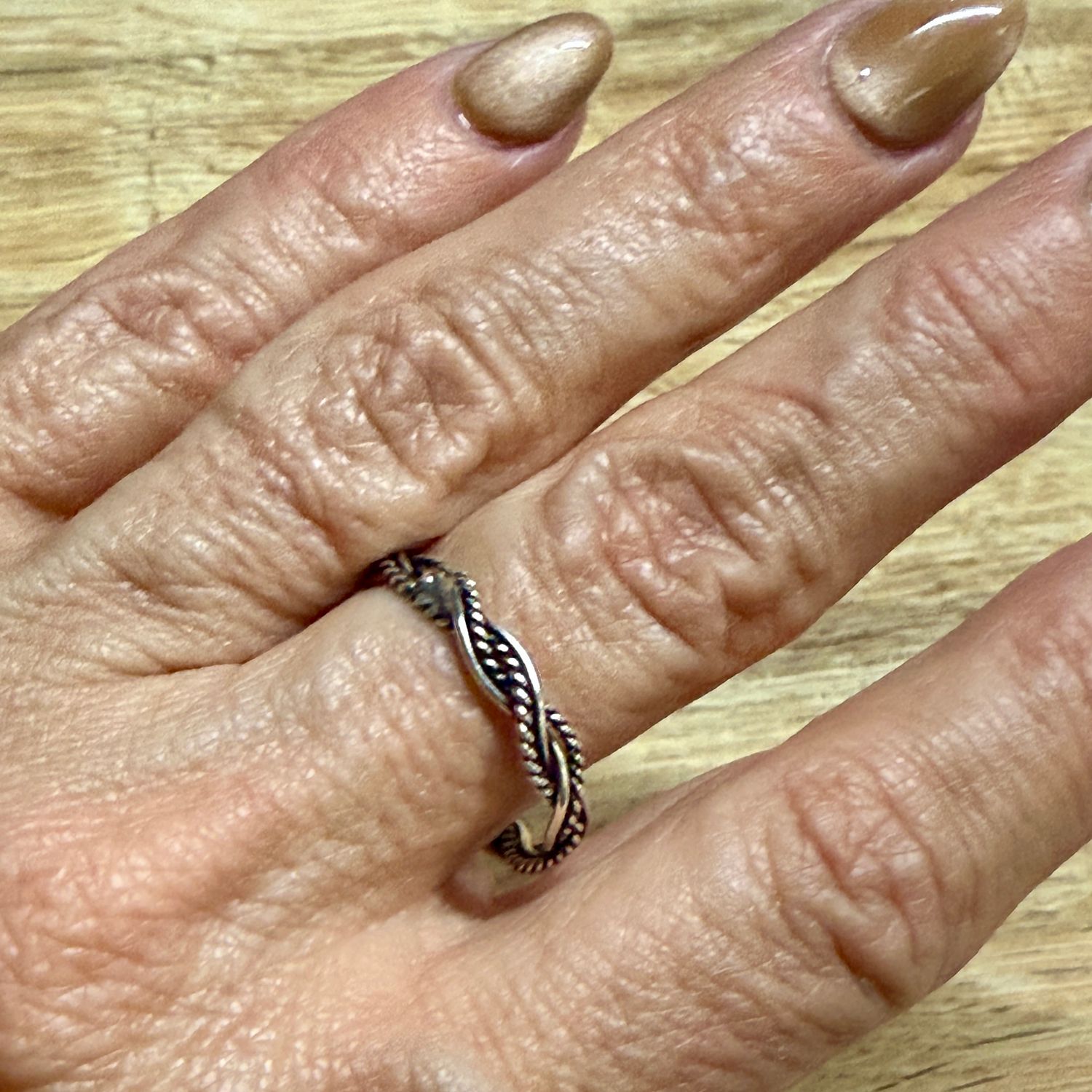 Braided Rope 3.5mm Band Ring Sterling Silver - 10