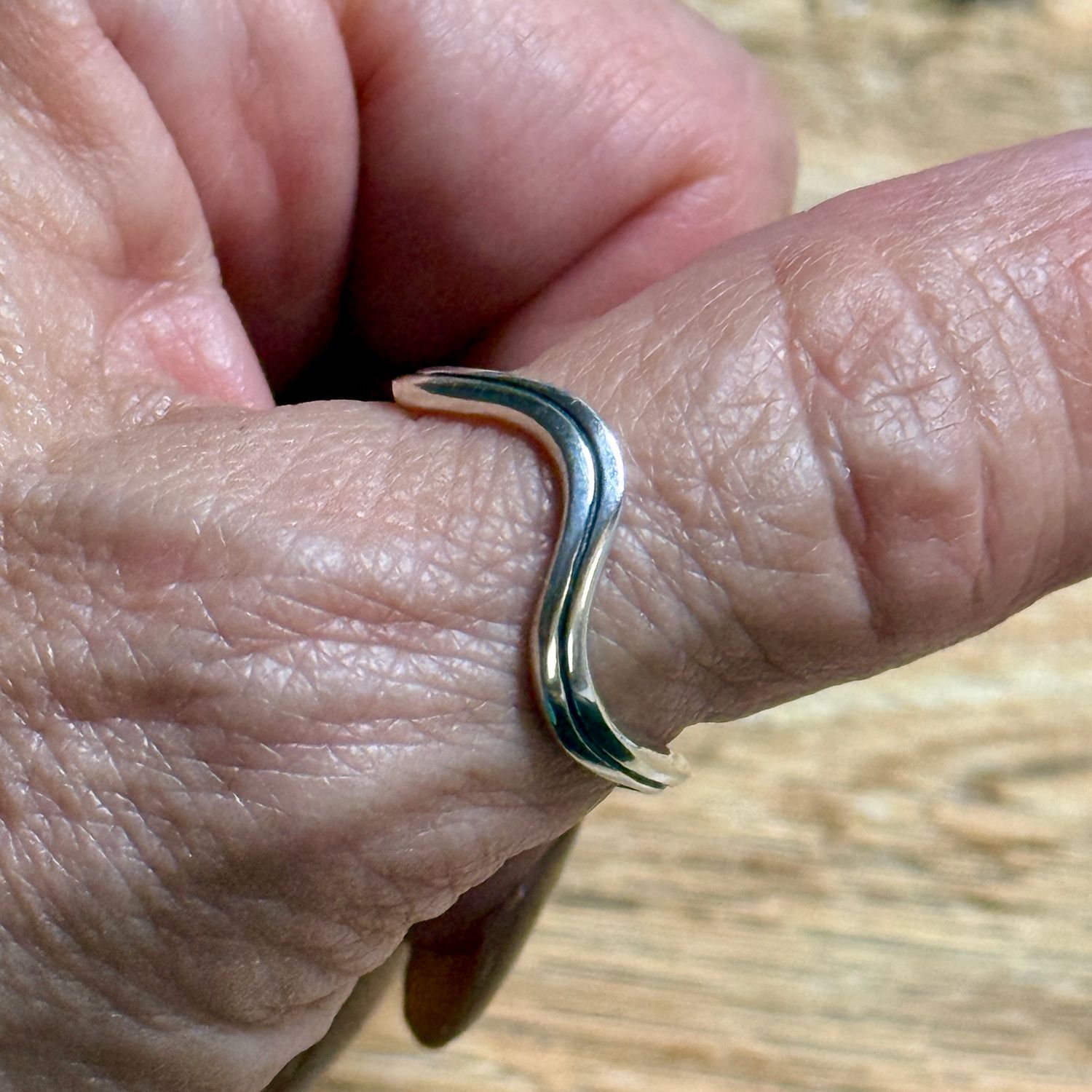 Double Row Wave Band Ring Sterling Silver - 8
