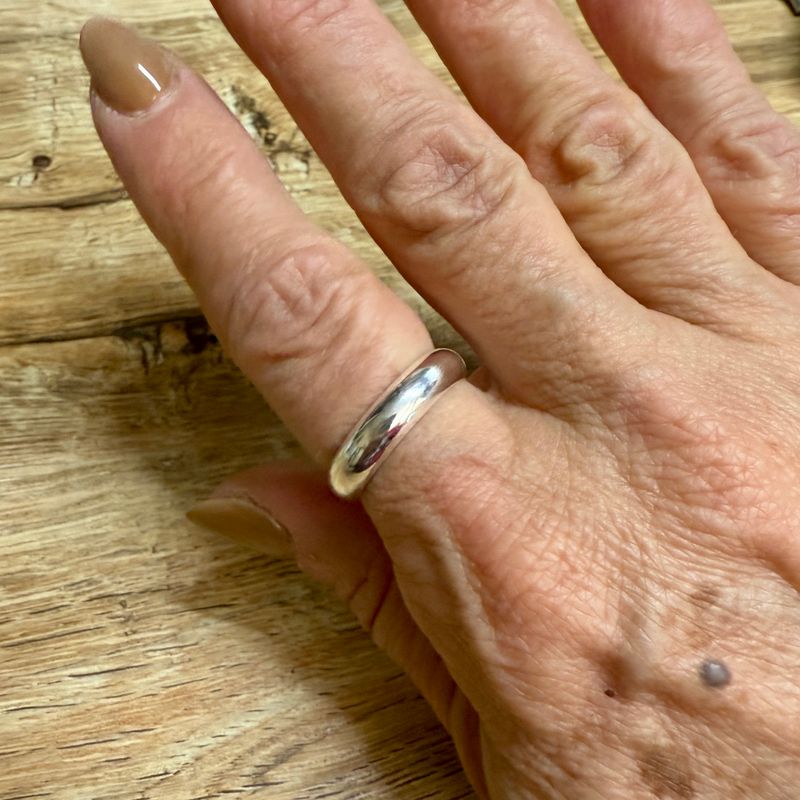 Sterling Silver 5mm Plain Half Round Wedding Band Ring Sizes 4-15 - 8