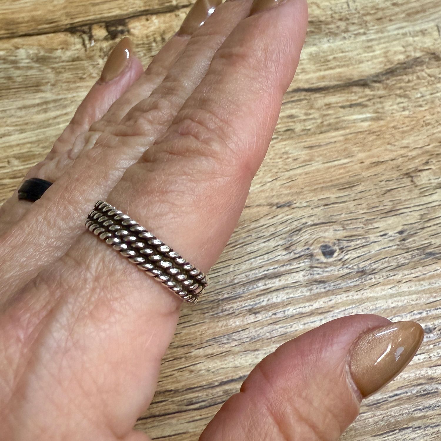 Triple Rope 5mm Band Ring Sterling Silver - 9