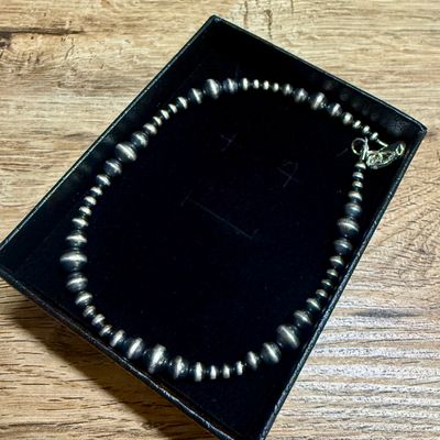 Sterling Silver 10&quot; Navajo Bead Bracelet
