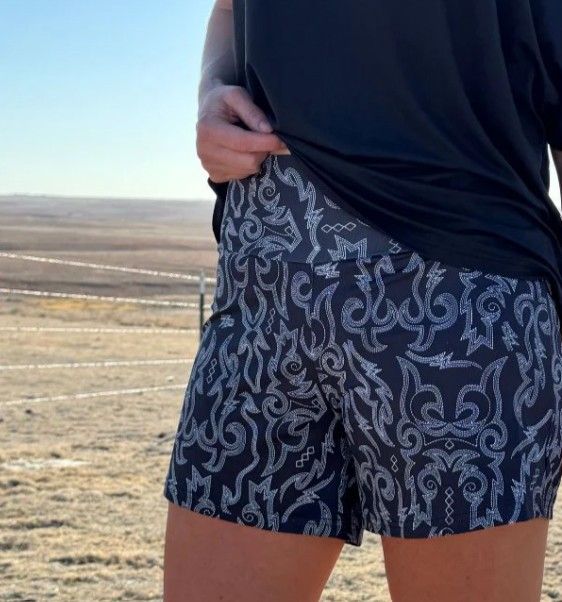 Black Boot Stitch Athletic Shorts