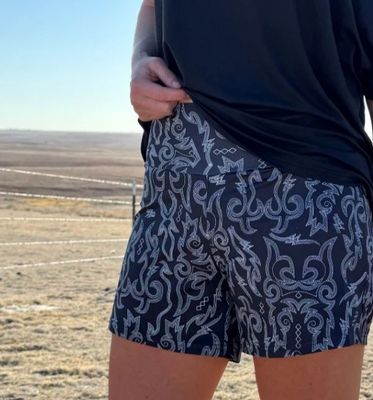 Black Boot Stitch Athletic Shorts