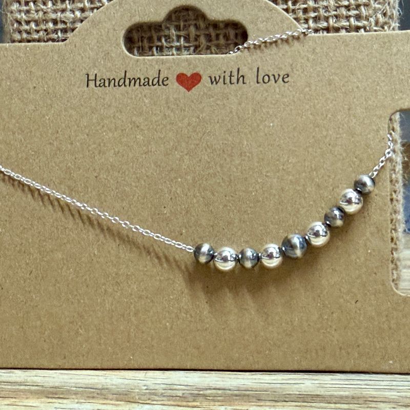 Navajo Pearl Sterling Bead Chain Bracelet