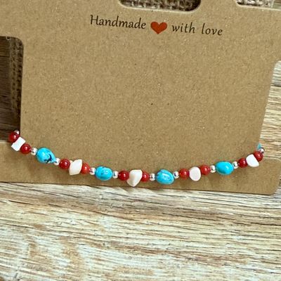 Turquoise Coral Stretch Bracelet