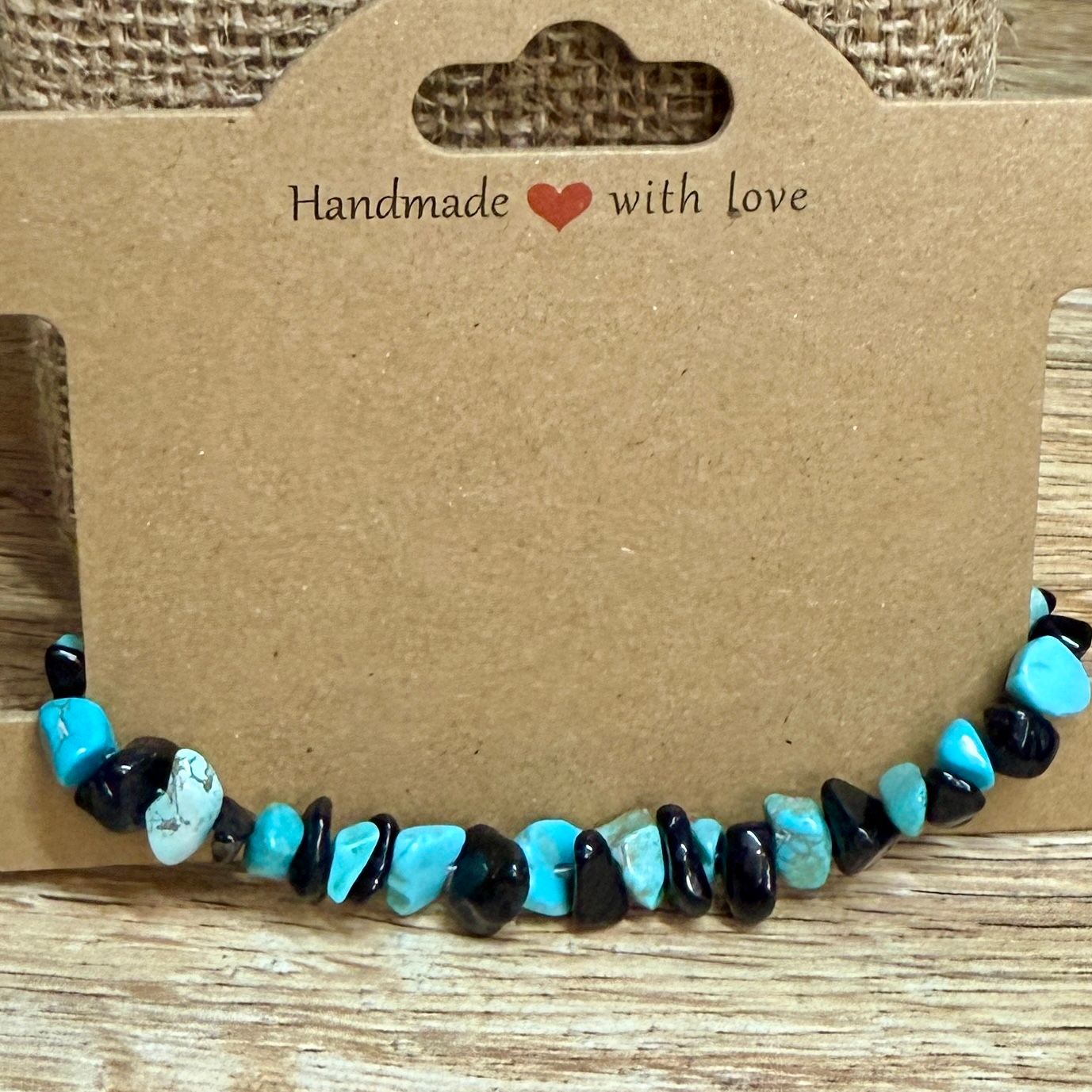 Turquoise &amp; Black Stone Bracelet