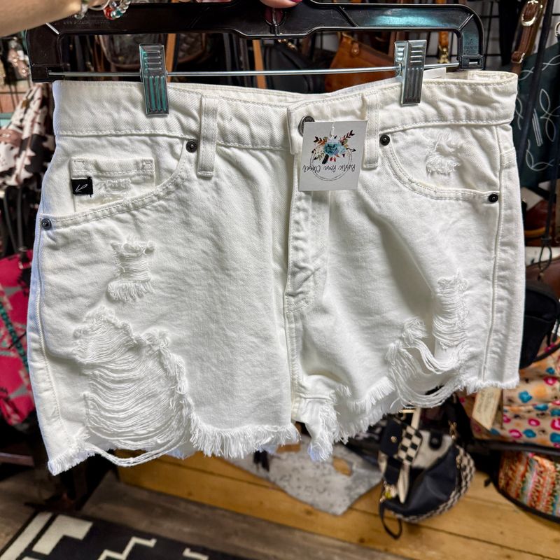 KanKan White Denim Shorts Medium