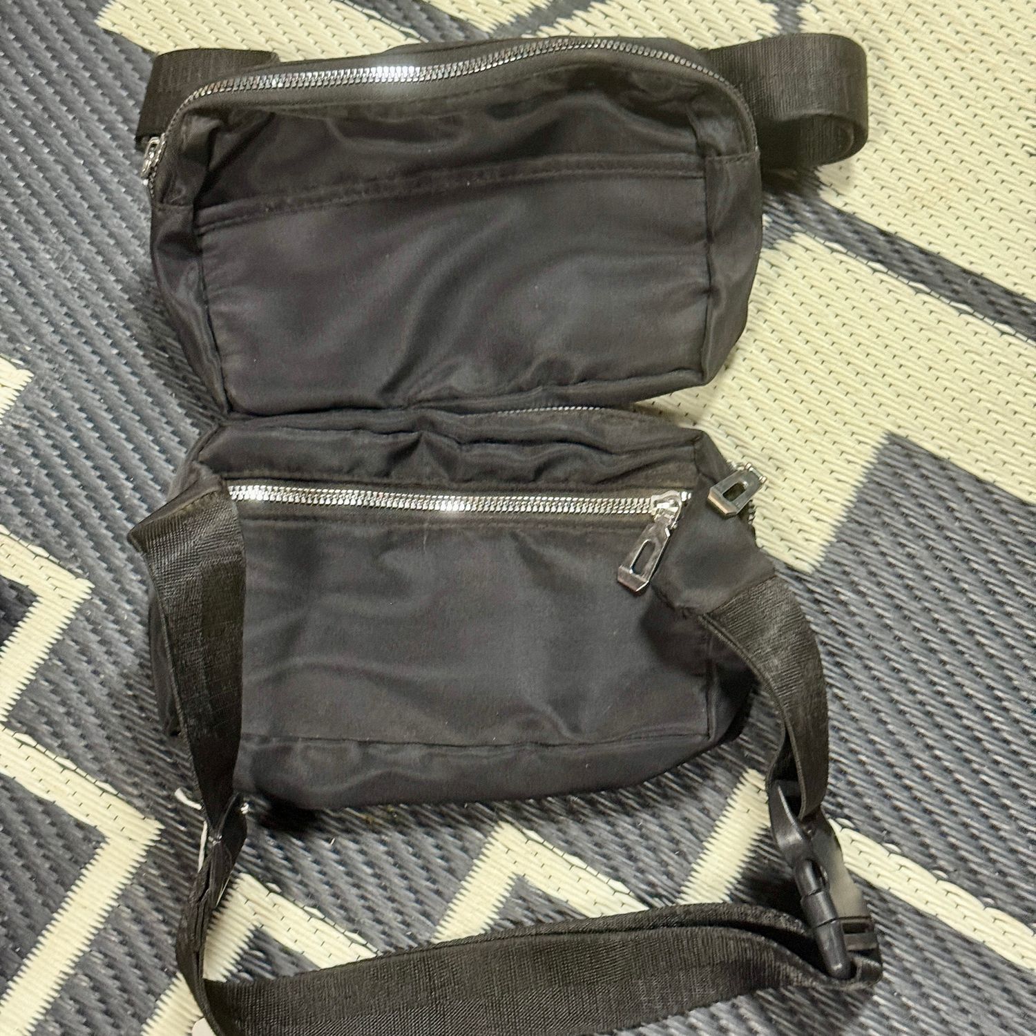 Black Nylon Belt Bag