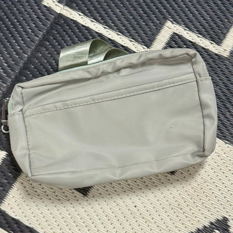 Gray Pocket Nylon Belt Bag