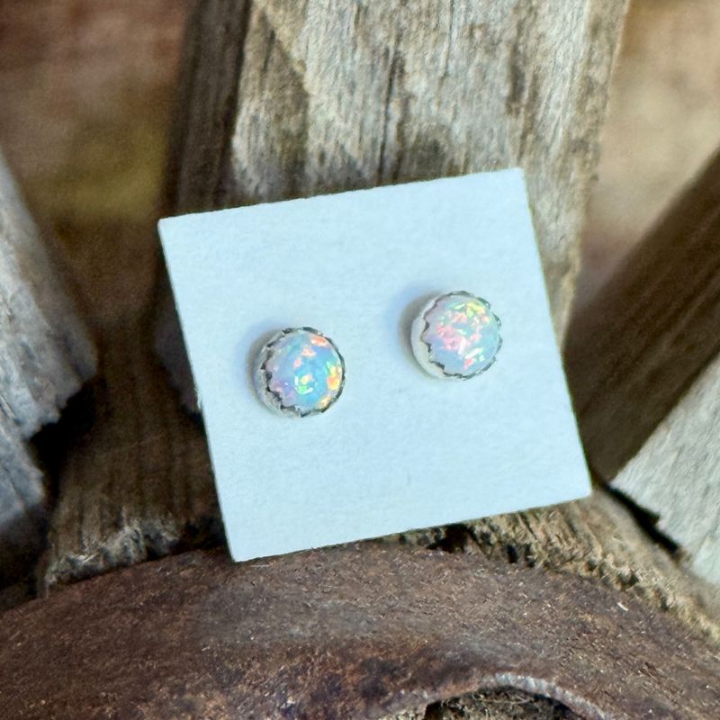 Small Opal Post Earrings