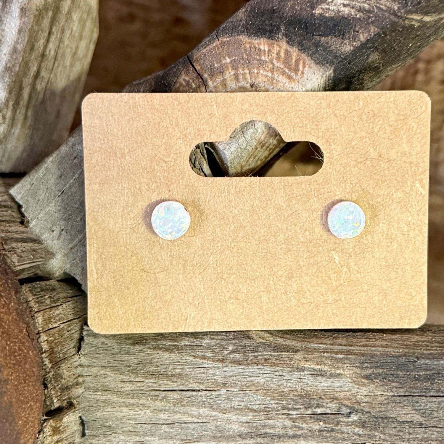 Tiny Opal Post Earrings