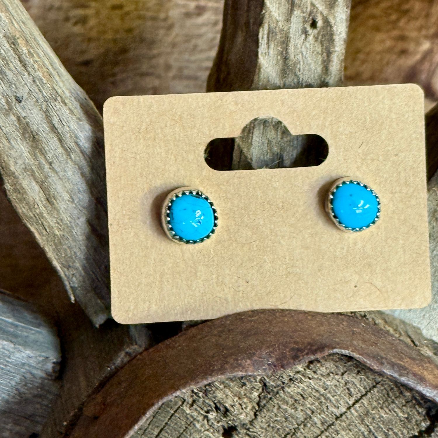 Turquoise Chunk Post Earrings