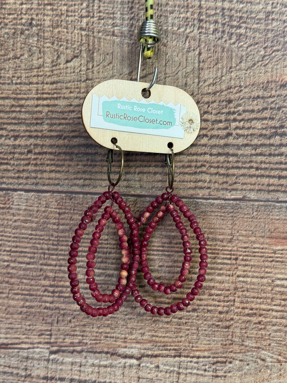 Cranberry Teakwood Earrings