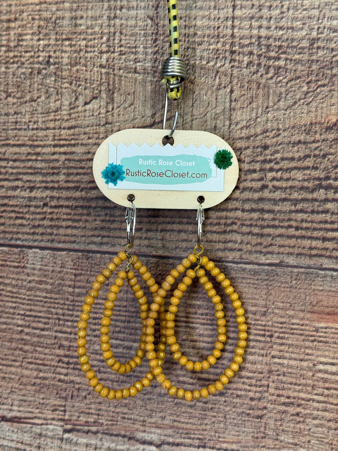 Mustard Teakwood Earrings