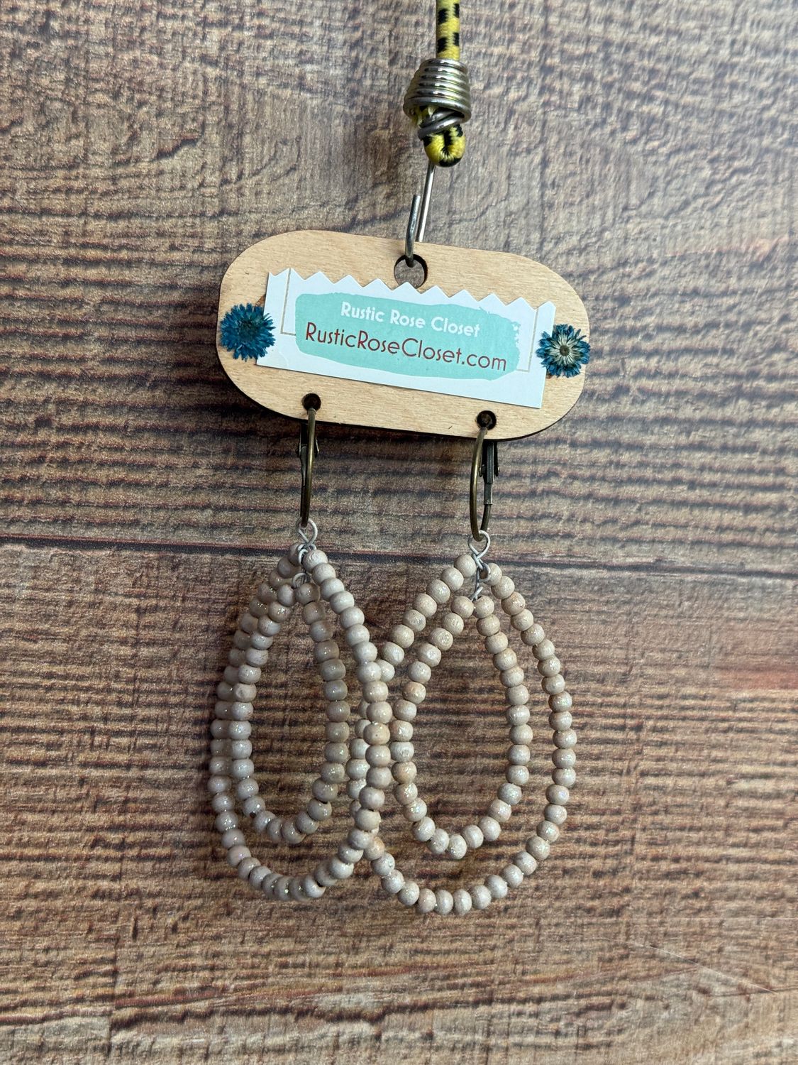 White Teakwood Earrings