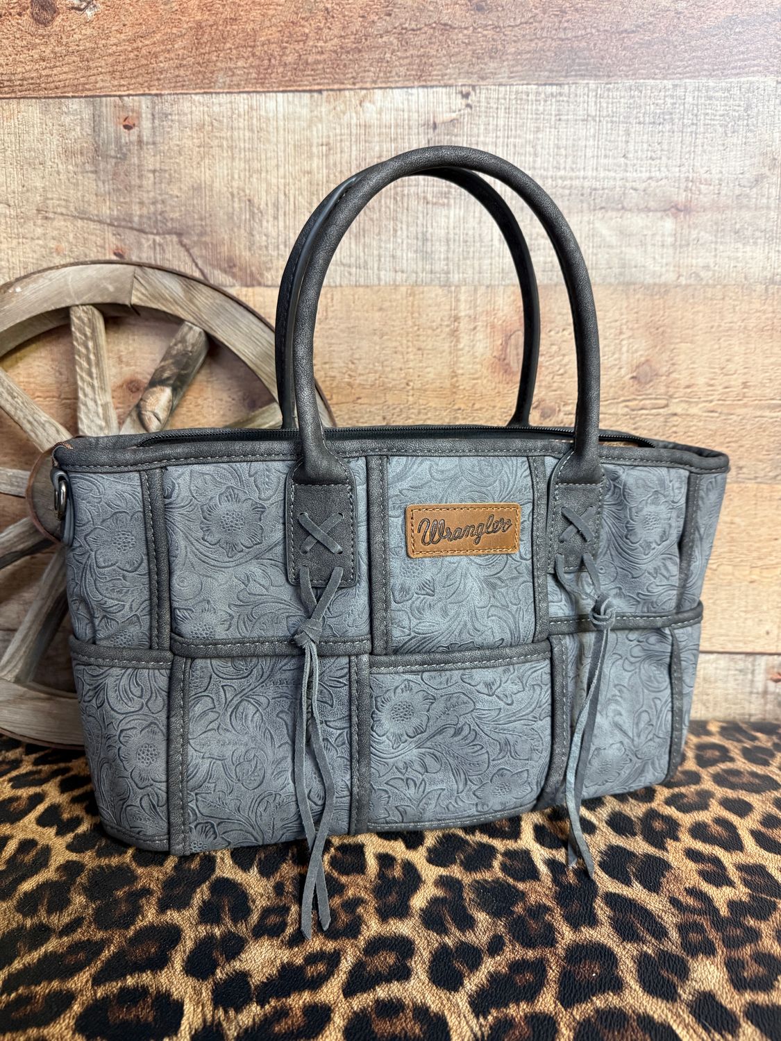Wrangler Tooled Grid Tote Bag
