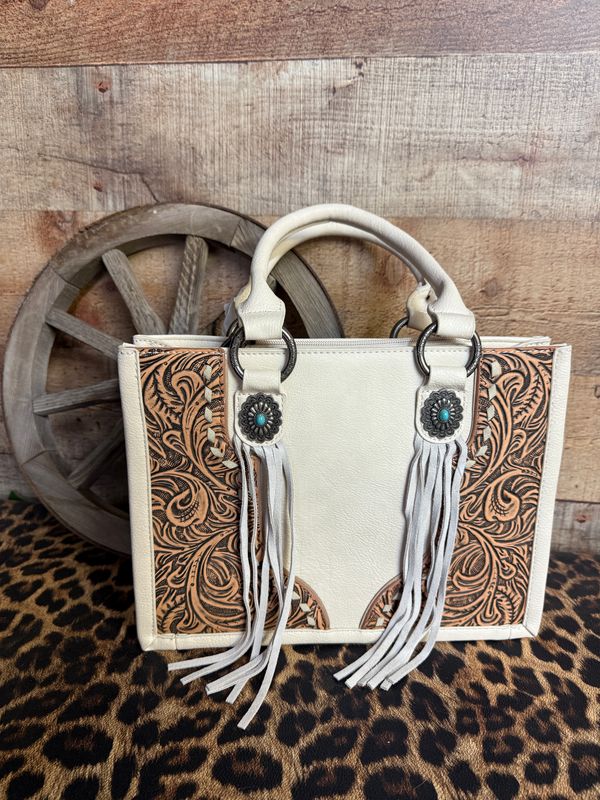 Montana West Tooled Concho Tote/Crossbody