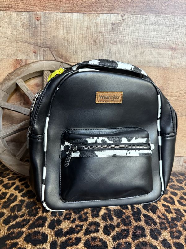 Wrangler Black Cow Print Backpack