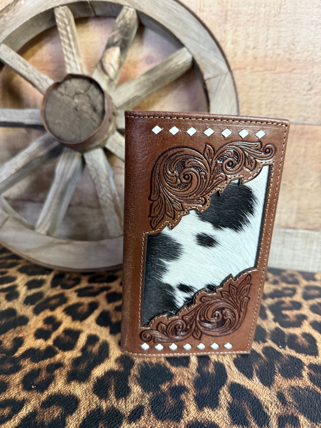 Hide Tooled Long Walllet