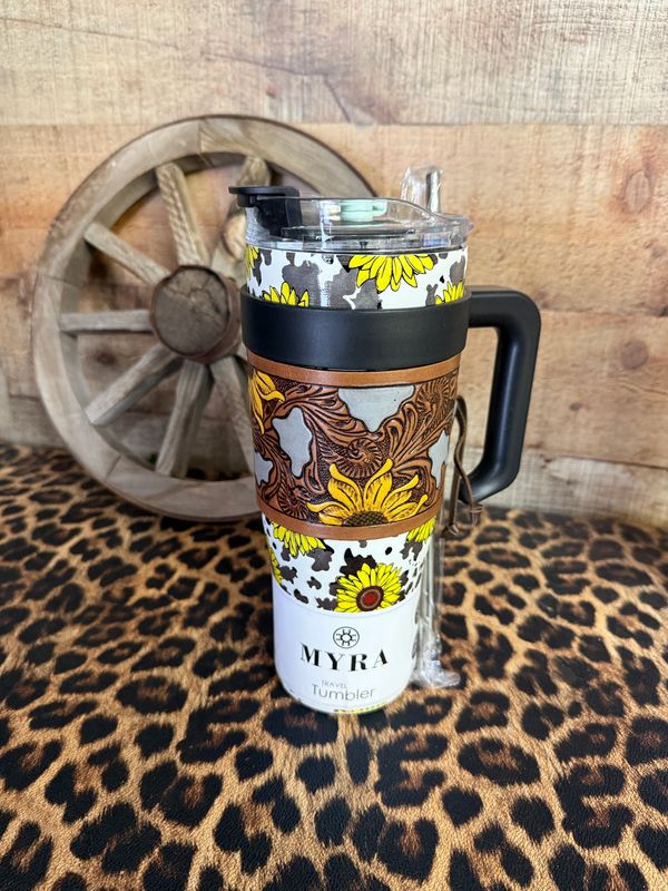 Sunflower Tooled Tumbler