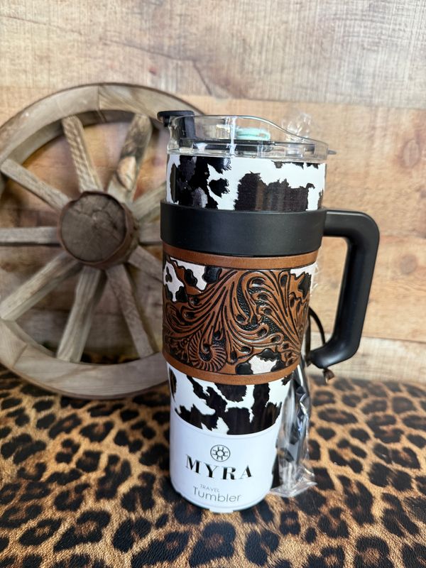 Cow Tooled Tumbler
