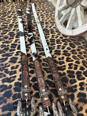 XL Cowhide Tooled Belt