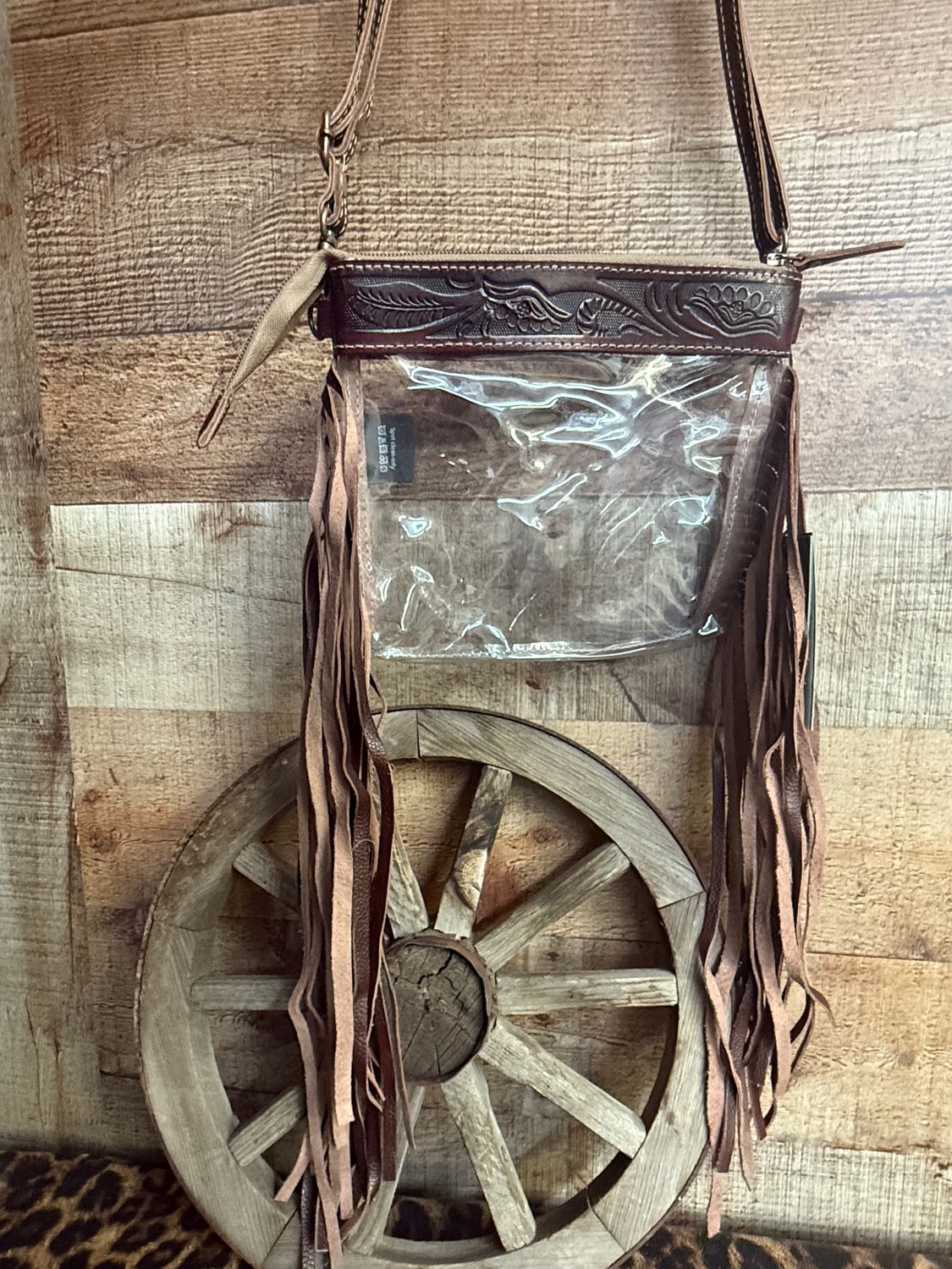 Chocolate Tooled Clear Bag