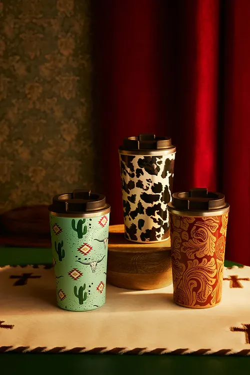 Stainless Steel Mug in Cactus Design