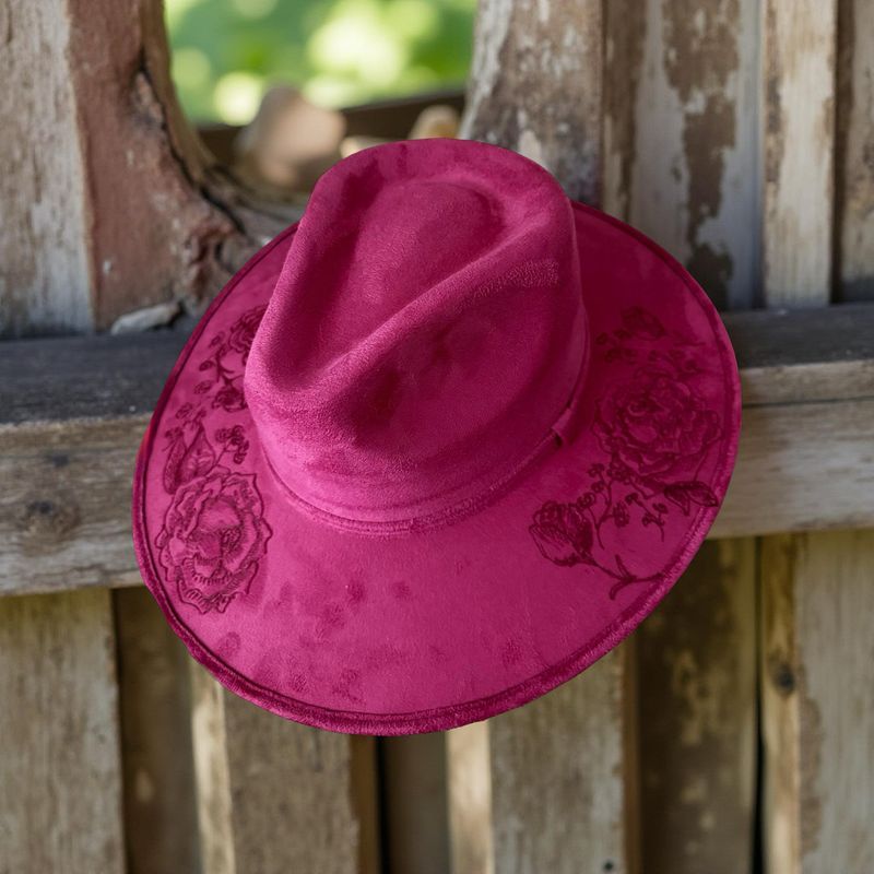 Crimson Rose Suede Hat
