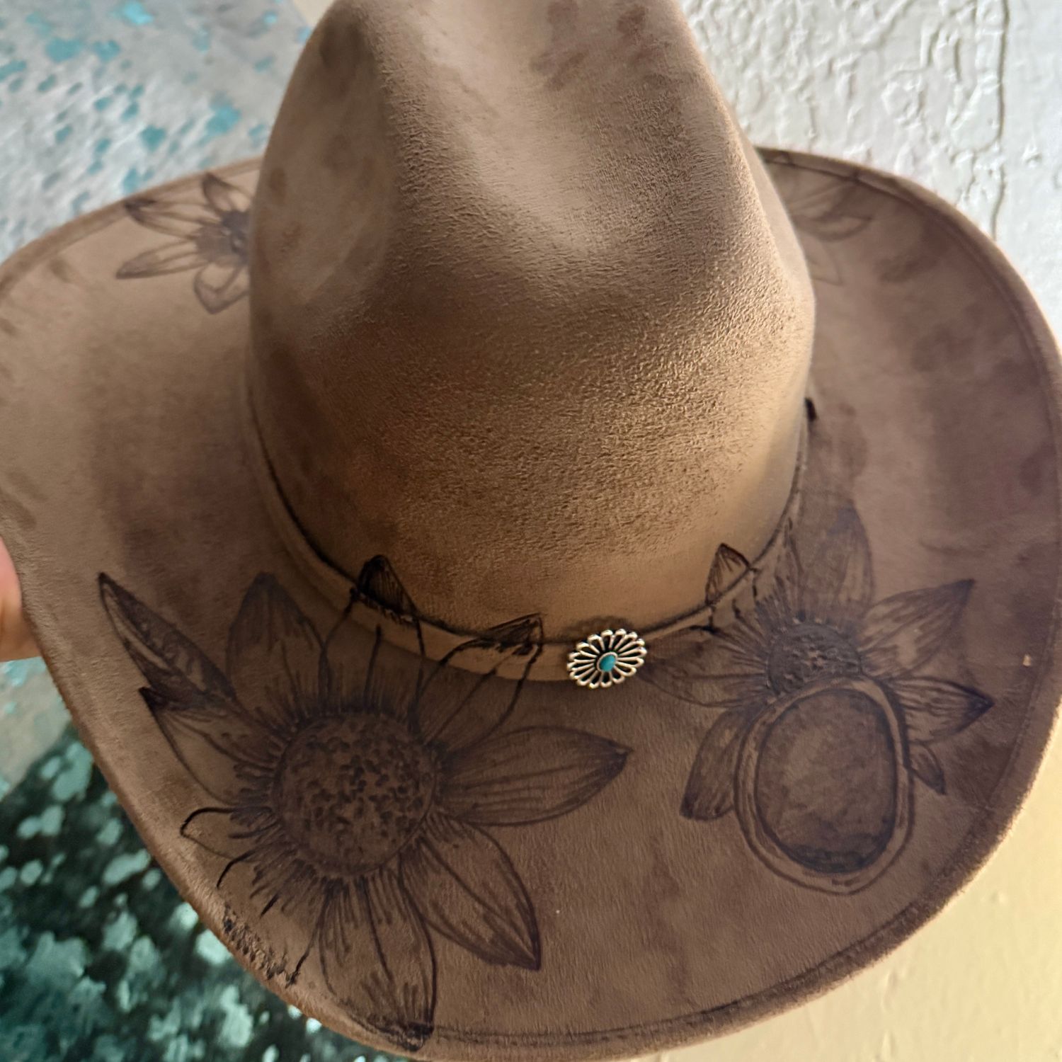 Sunflower Brown Suede Hat