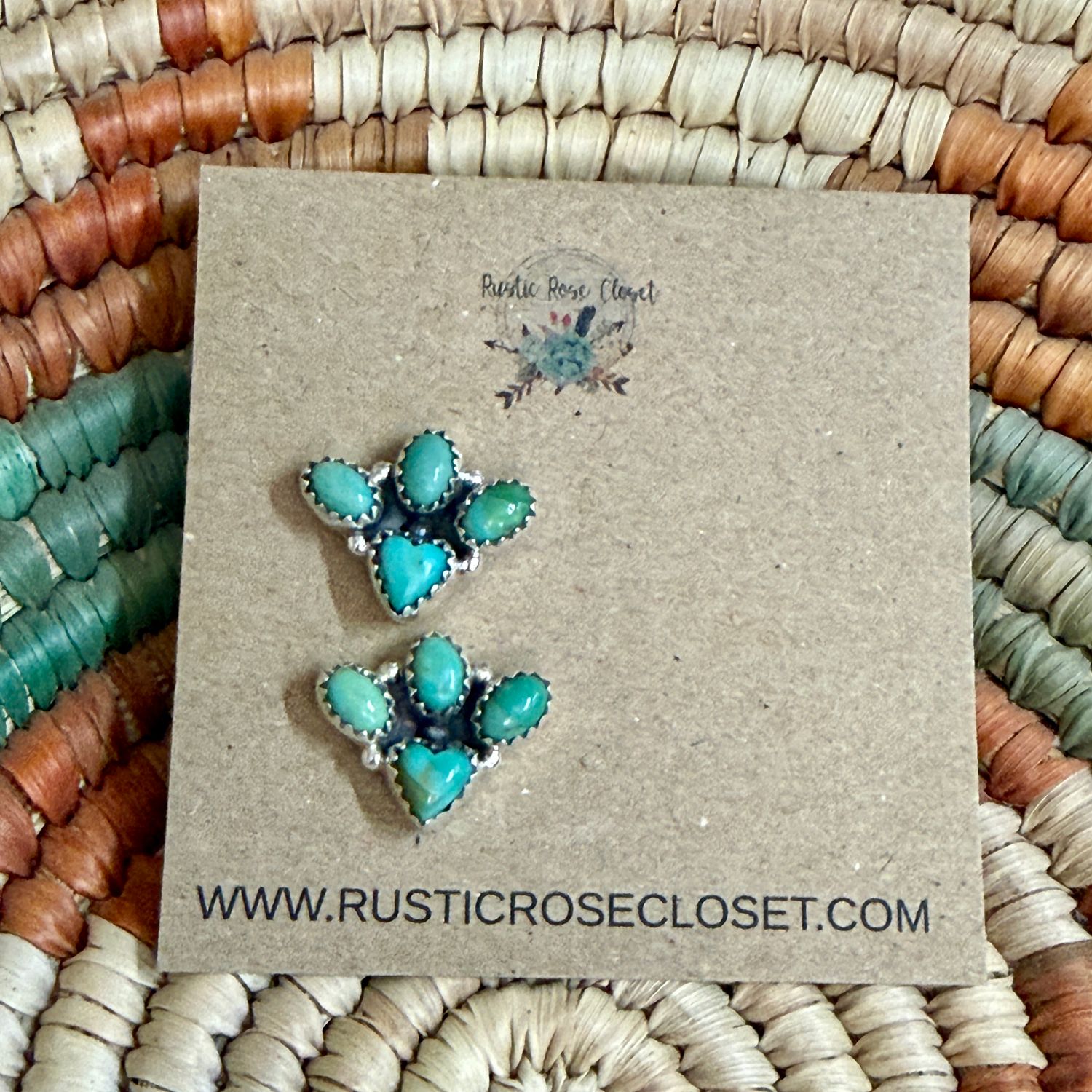 Green Turquoise Stud Earrings