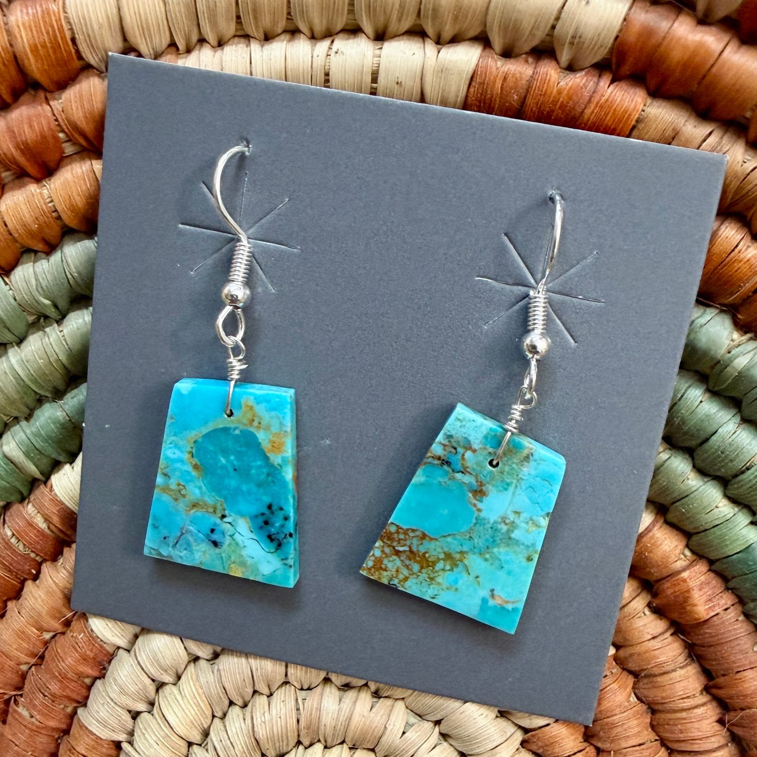 Turquoise Slab Earrings