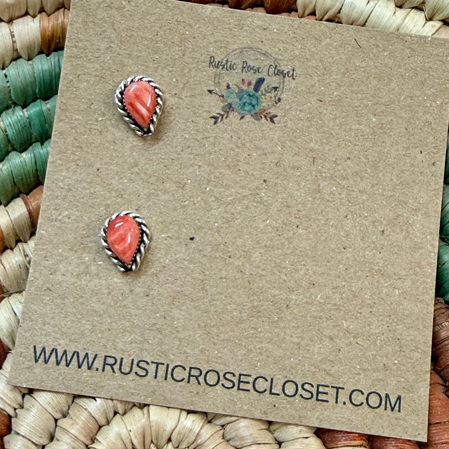 Spiny Oyster Teardrop Earrings